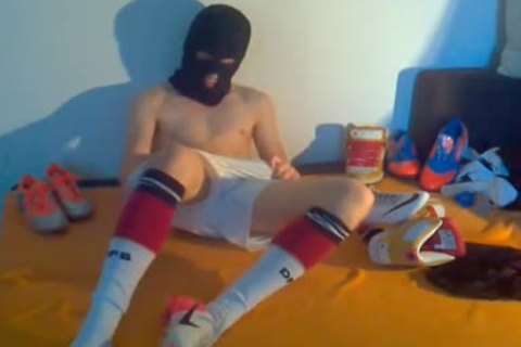 Me stroking After A Soccer Game. But that is Not All. I Use My a-hole-plug For A lovely pound!