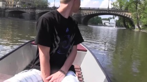 fine Czech lad goes for a boat trip with stranger