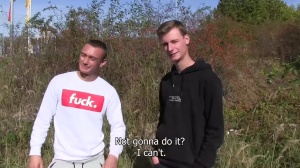 Two friends are doing ribald stuff for specie