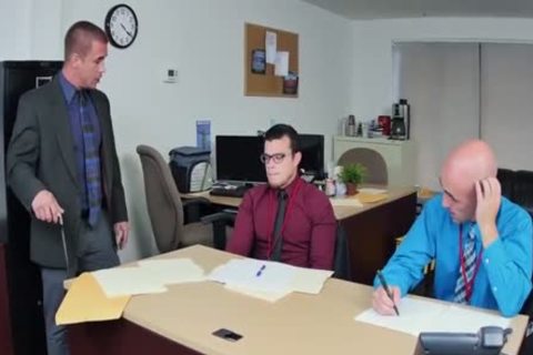 three-some With enormous dicks In The Office