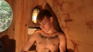 JizzAddiction.com - American Skyler masturbation in the sauna