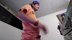Tatted Latino lad Shows Off ass