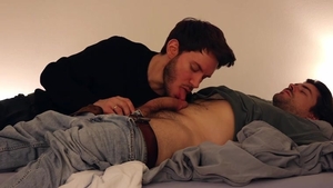 engulfing And Licking My homosexual Roommate's ramrod And bushy Balls
