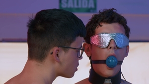 Daniel swallows deep while getting pounded